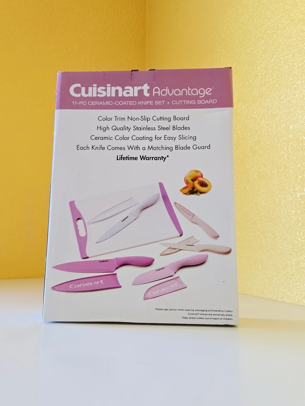 Cuisinart Advantage 11-Piece Ceramic-Coated Pastel Knife Set with Cutting Board